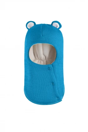 Зимова шапочка-шолом Corona.hm "Міс Ведмедиця" з кнопочками бірюза