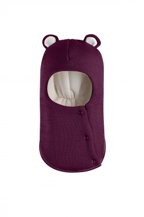 Зимова шапочка-шолом Corona.hm "Міс Ведмедиця" з кнопочками бордо