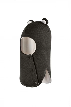 Зимова шапочка-шолом Corona.hm "Міс Ведмедиця" з кнопочками графіт