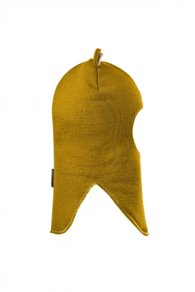 Зимова шапочка-шолом Corona.hm "Міс Ведмедиця" з кнопочками медовий