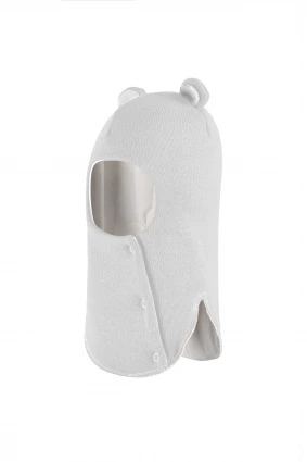 Зимова шапочка-шолом Corona.hm "Міс Ведмедиця" з кнопочками молоко