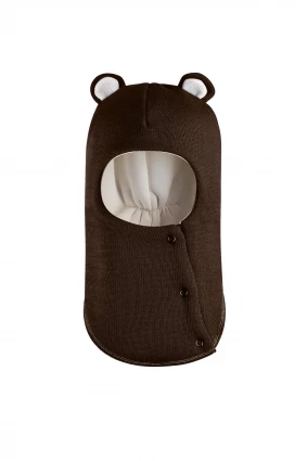 Зимова шапочка-шолом Corona.hm "Міс Ведмедиця" з кнопочками шоколад