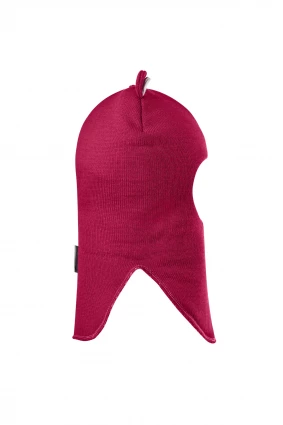 Зимова шапочка-шолом Corona.hm "Міс Ведмедиця" з кнопочками ягідний