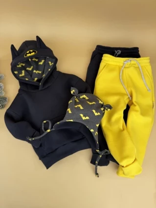 Костюм Corona.hm *Бетмен* чорний з шапочкою та додатковими штанами