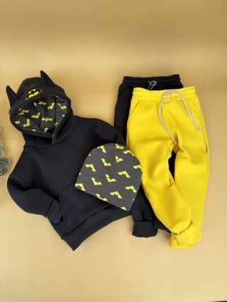 Костюм Corona.hm *Бетмен* чорний з шапочкою та додатковими штанами