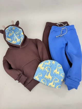 Костюм Corona.hm *Жирафчик* шоколадний з додатковими штанами та шапочкою (шапочка на вибір)