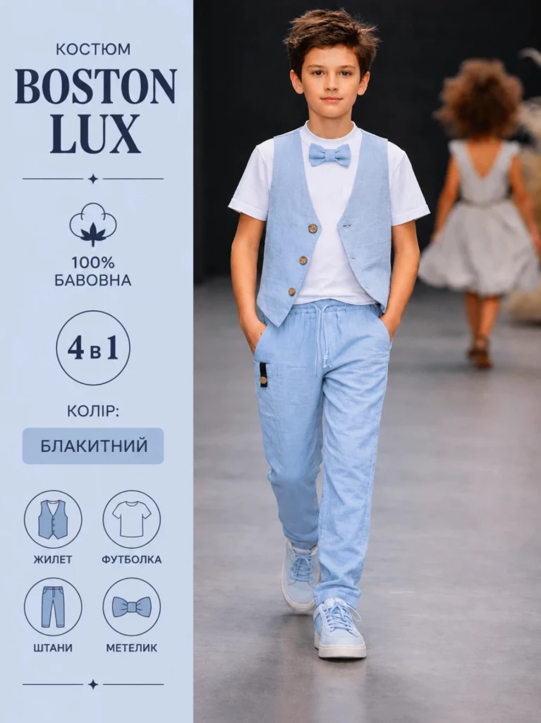 Костюм для хлопчика 'Бостон LUX' Блакитний